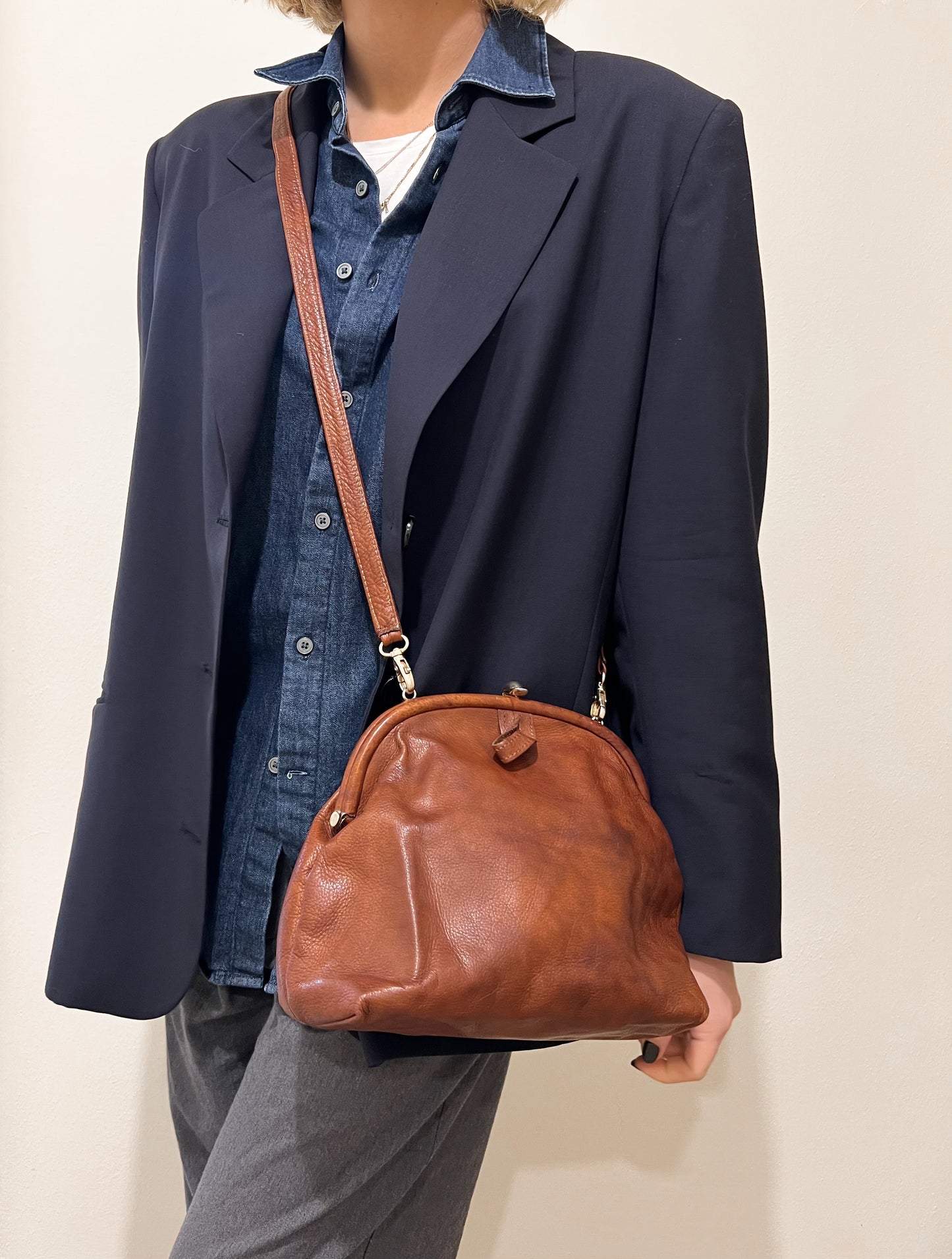 BORSA A TRACOLLA CUOIO