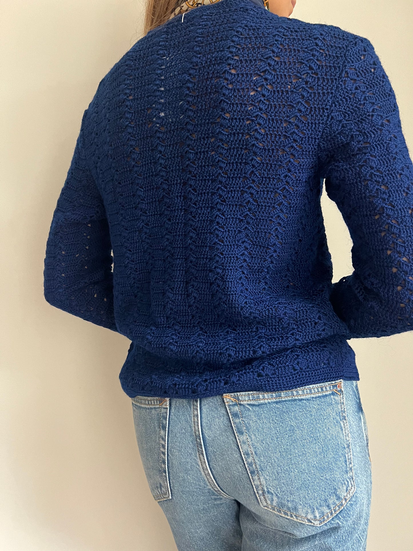 CARDIGAN TRAFORATO BLU