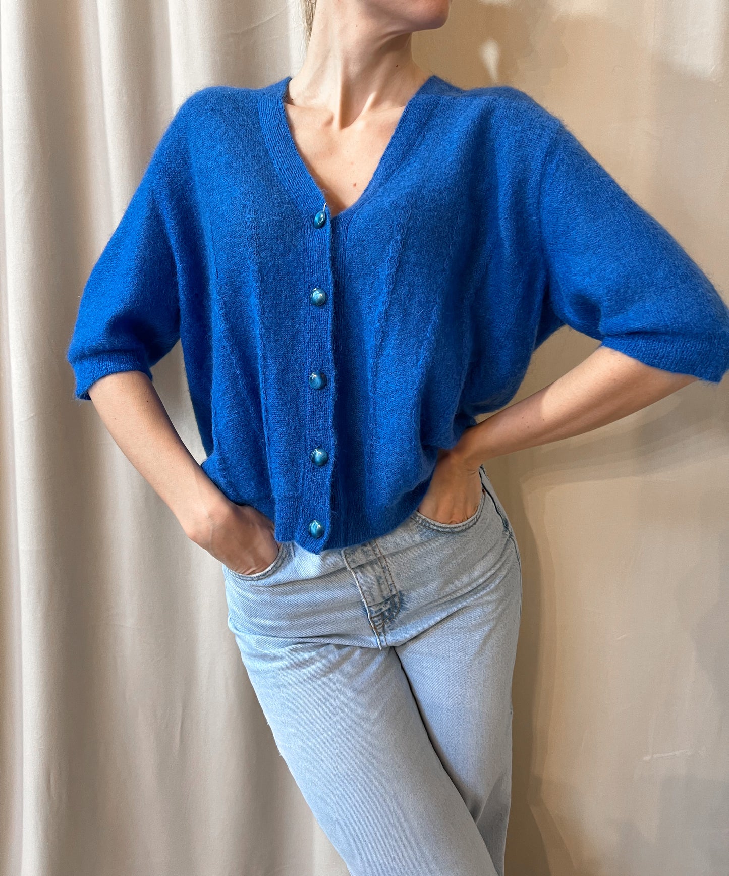 CARDIGAN BLU ELETTRICO
