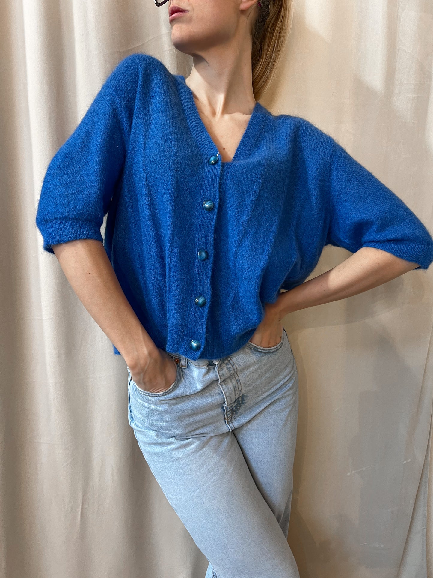 CARDIGAN BLU ELETTRICO