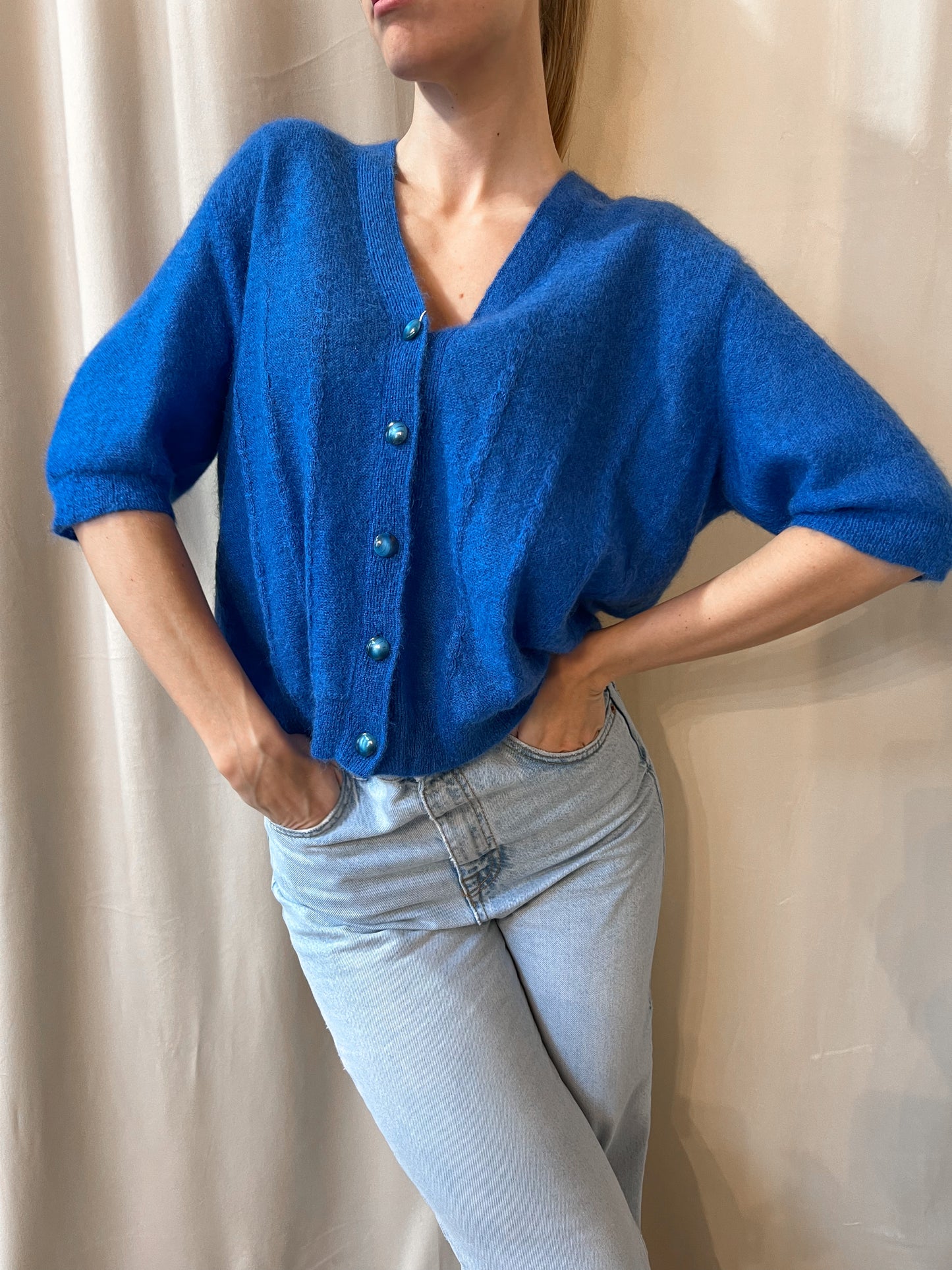 CARDIGAN BLU ELETTRICO