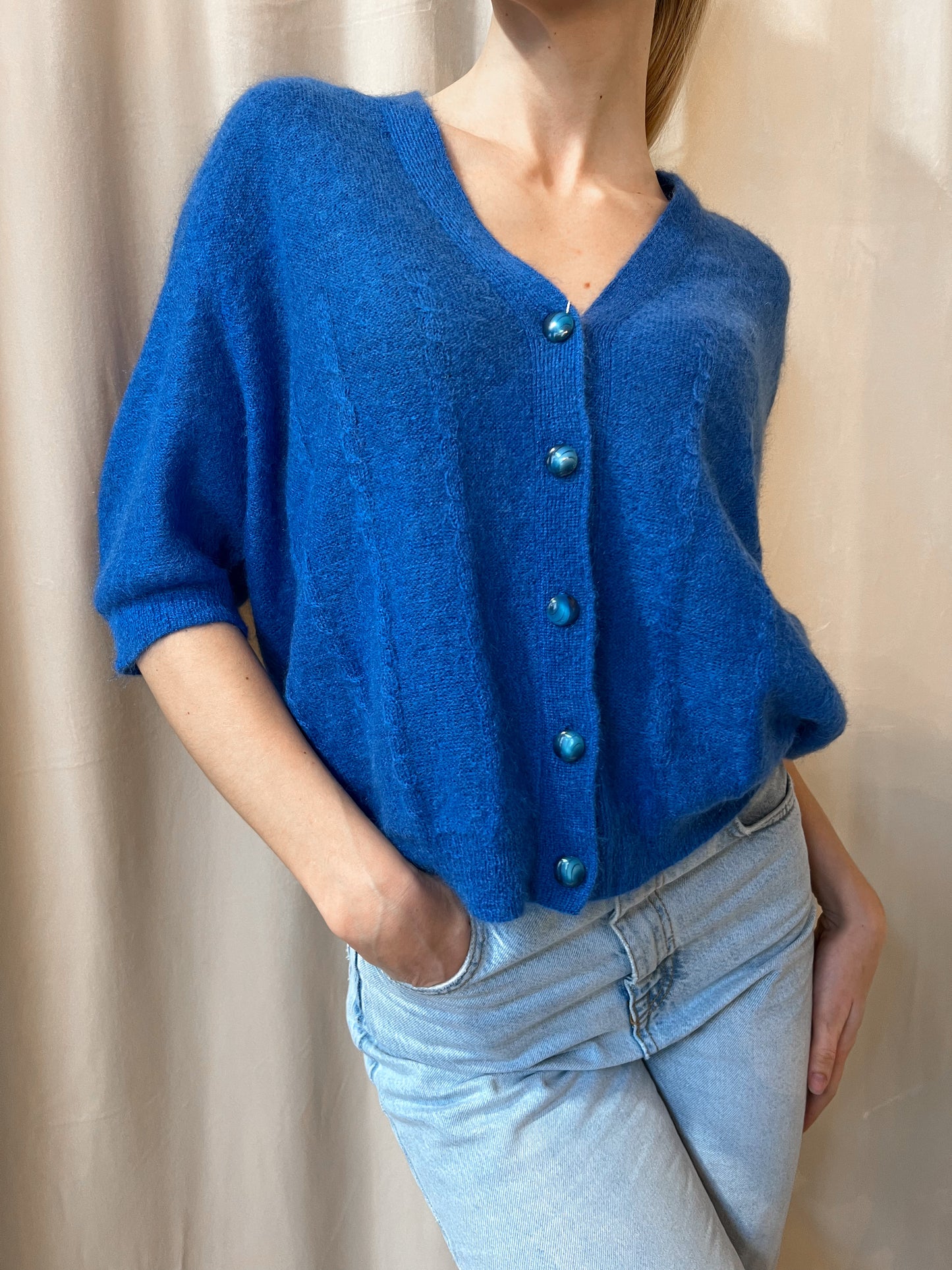 CARDIGAN BLU ELETTRICO