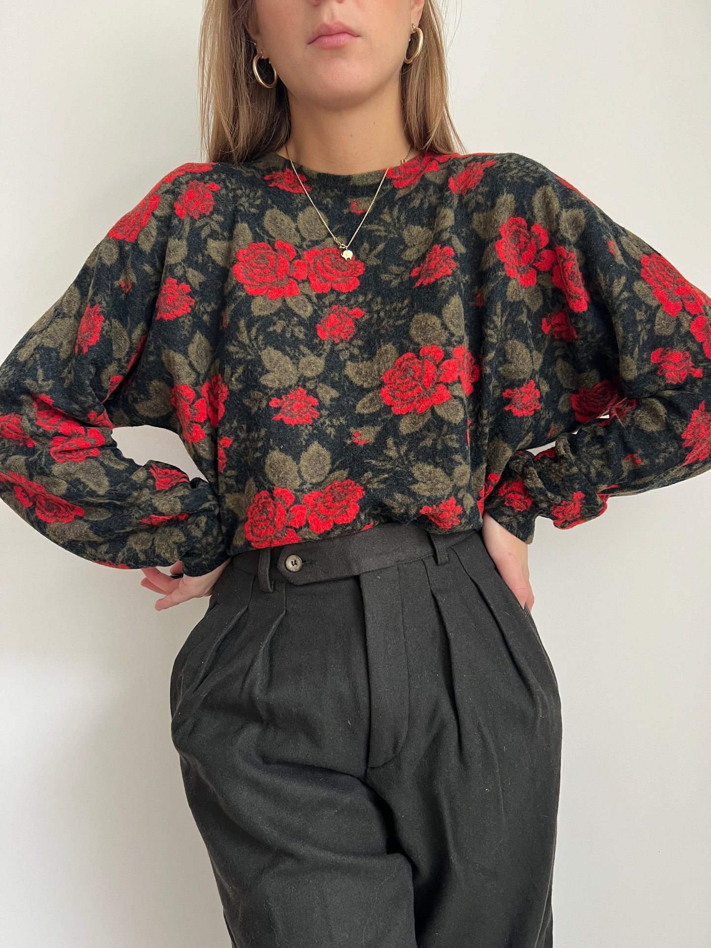 MAGLIA STAMPA ROSE