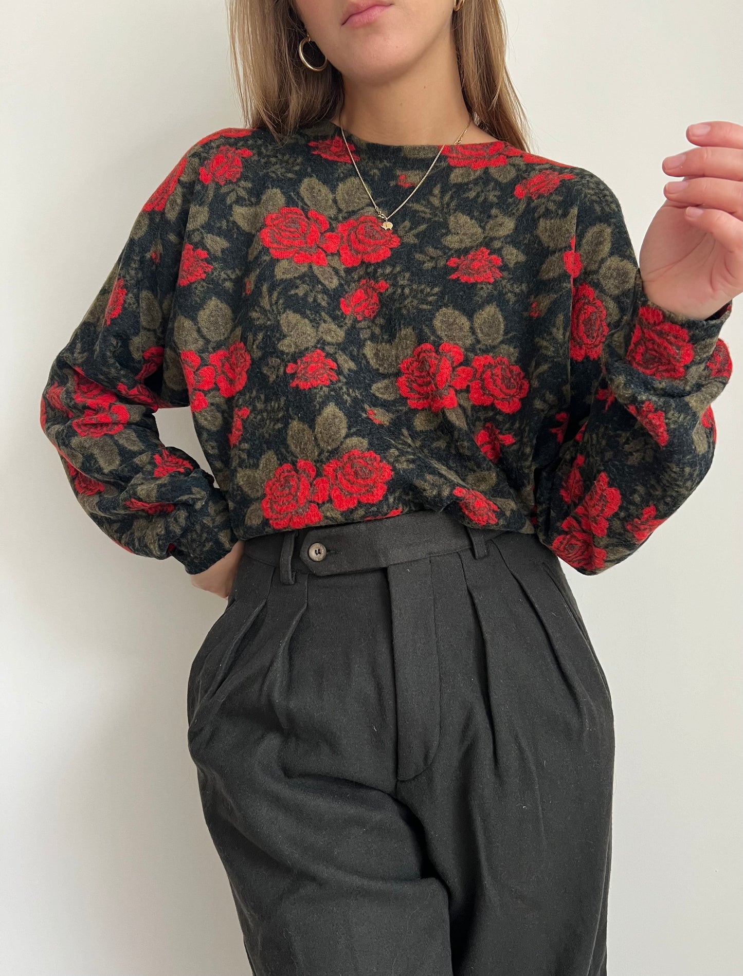 MAGLIA STAMPA ROSE