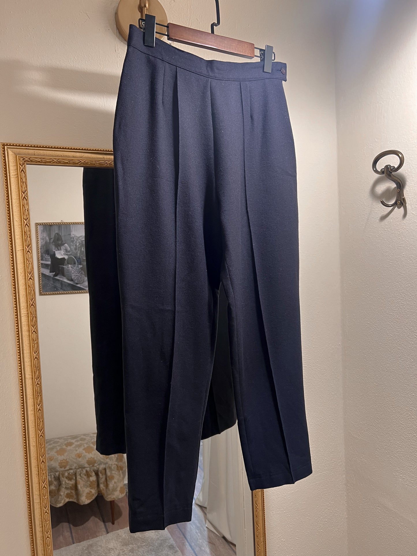 PANTALONE IN LANA NERO