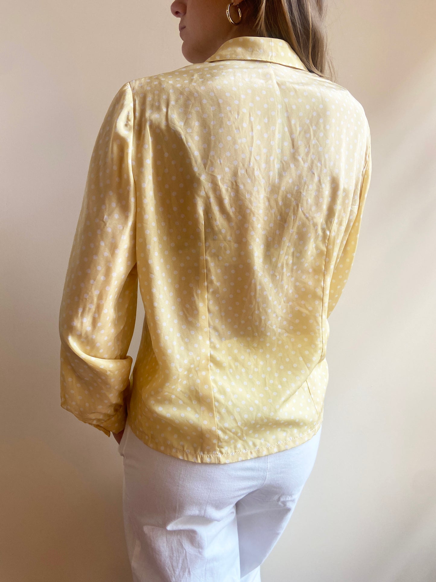 CAMICIA GIALLA POIS BIANCHI