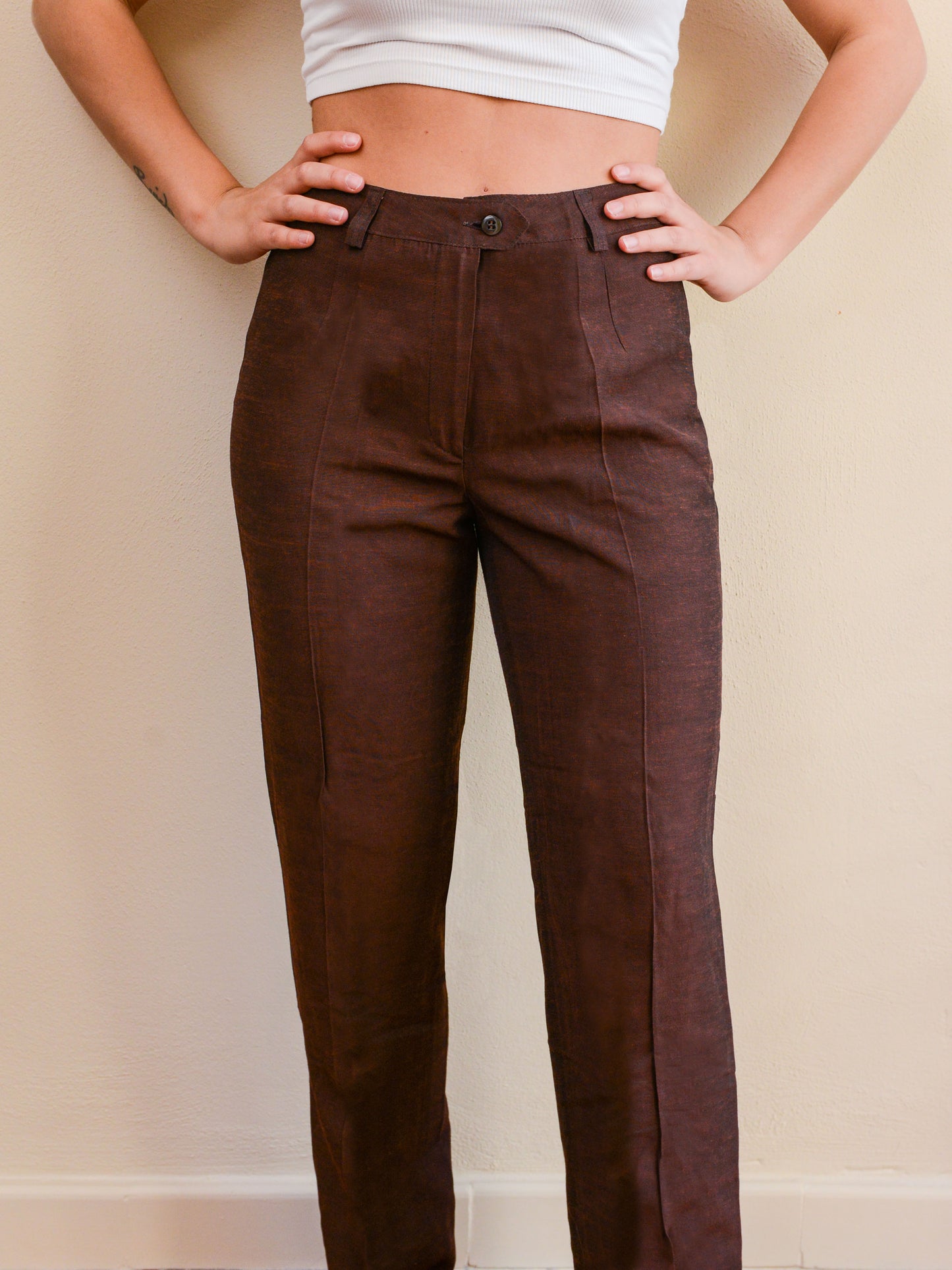 PANTALONE MARRONE MADE IN ITALY