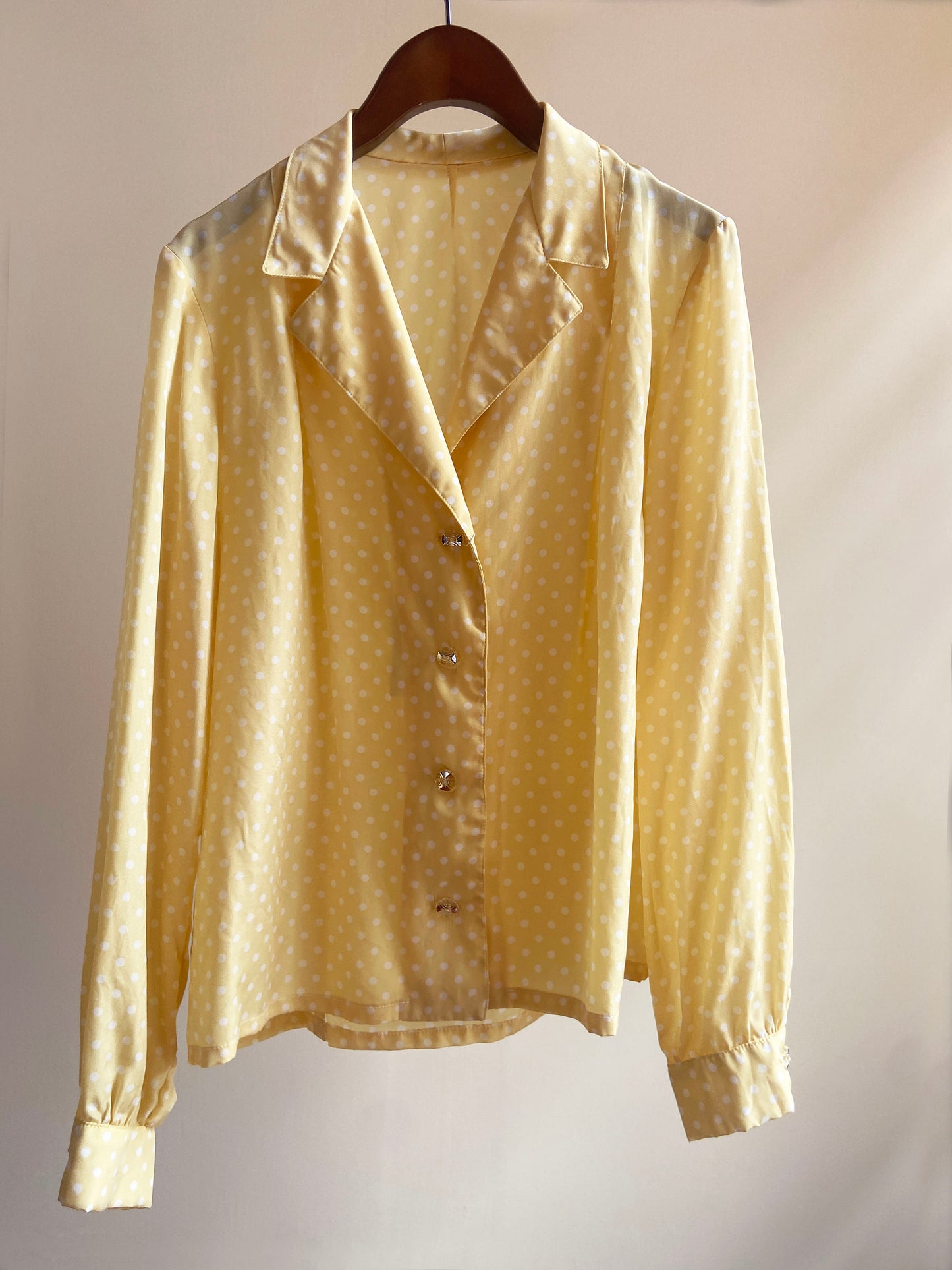 CAMICIA GIALLA POIS BIANCHI