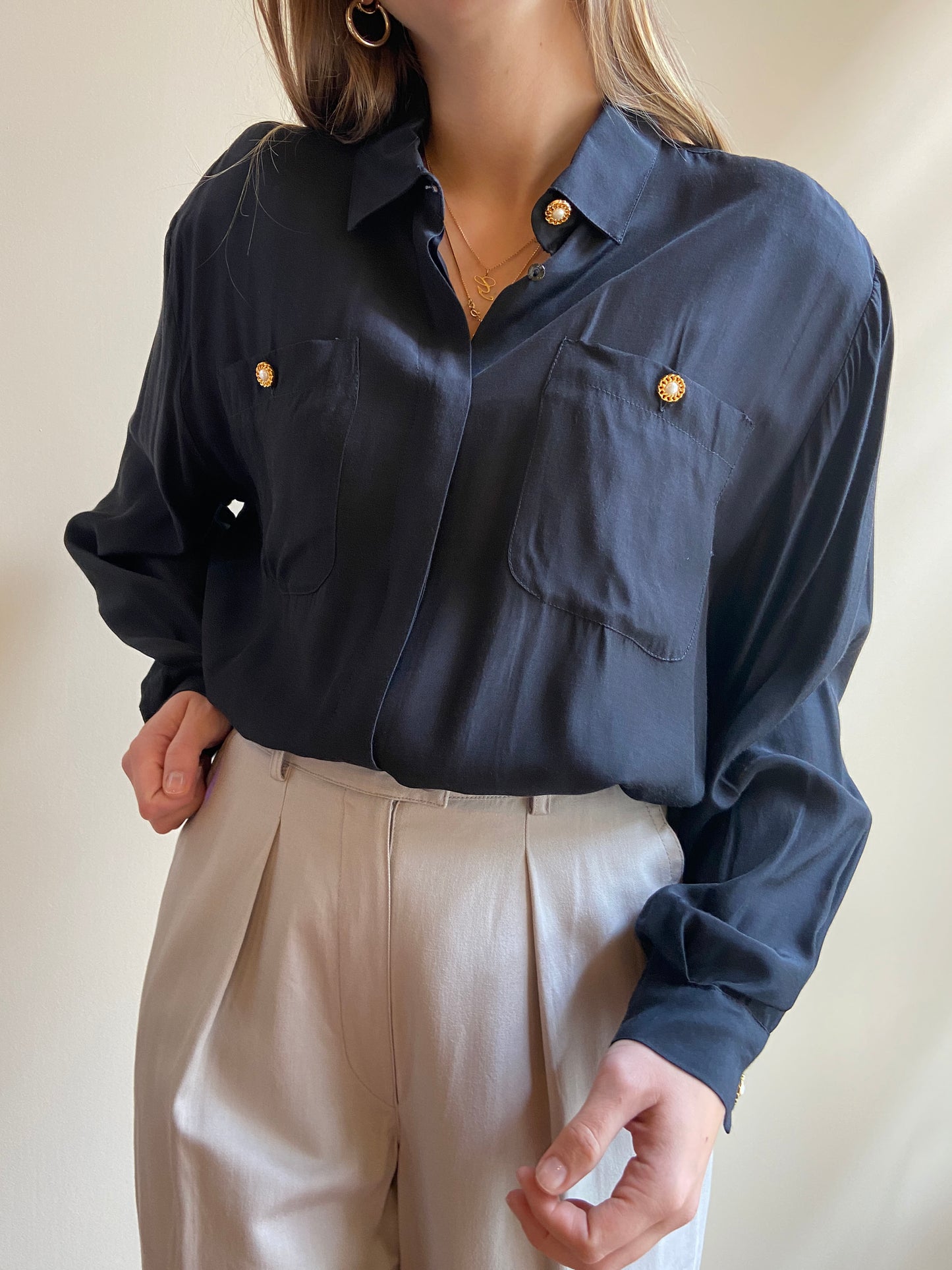 CAMICIA VISCOSA NERA