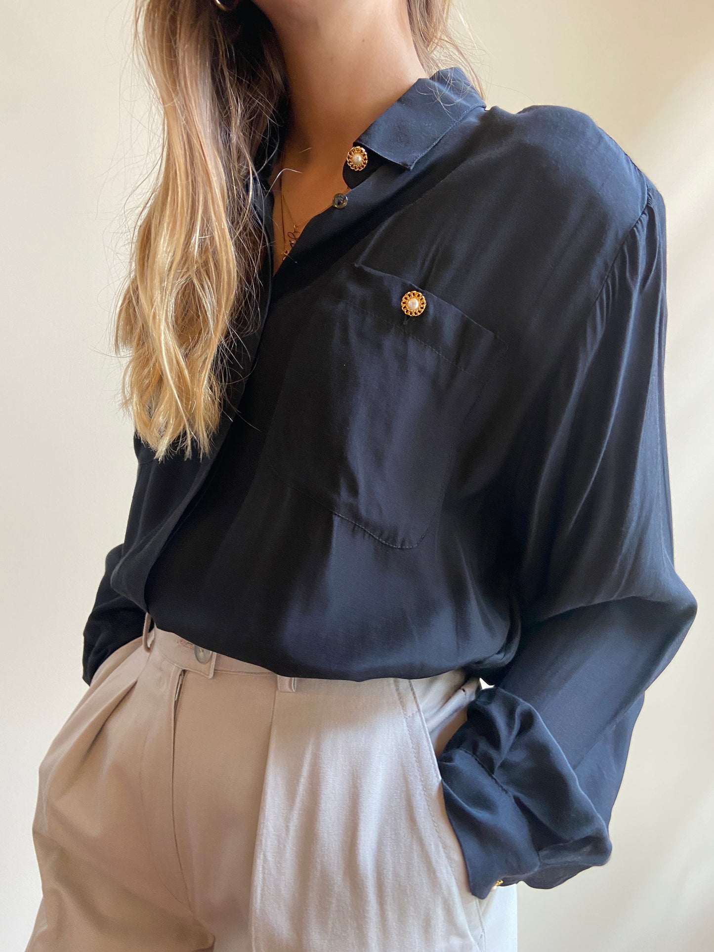 CAMICIA VISCOSA NERA
