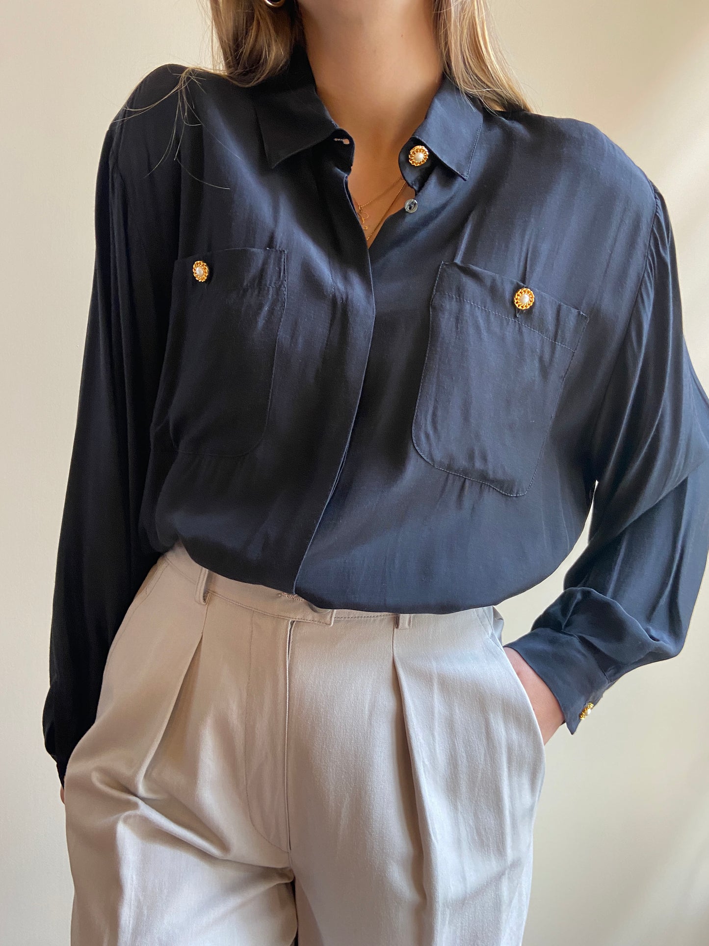 CAMICIA VISCOSA NERA