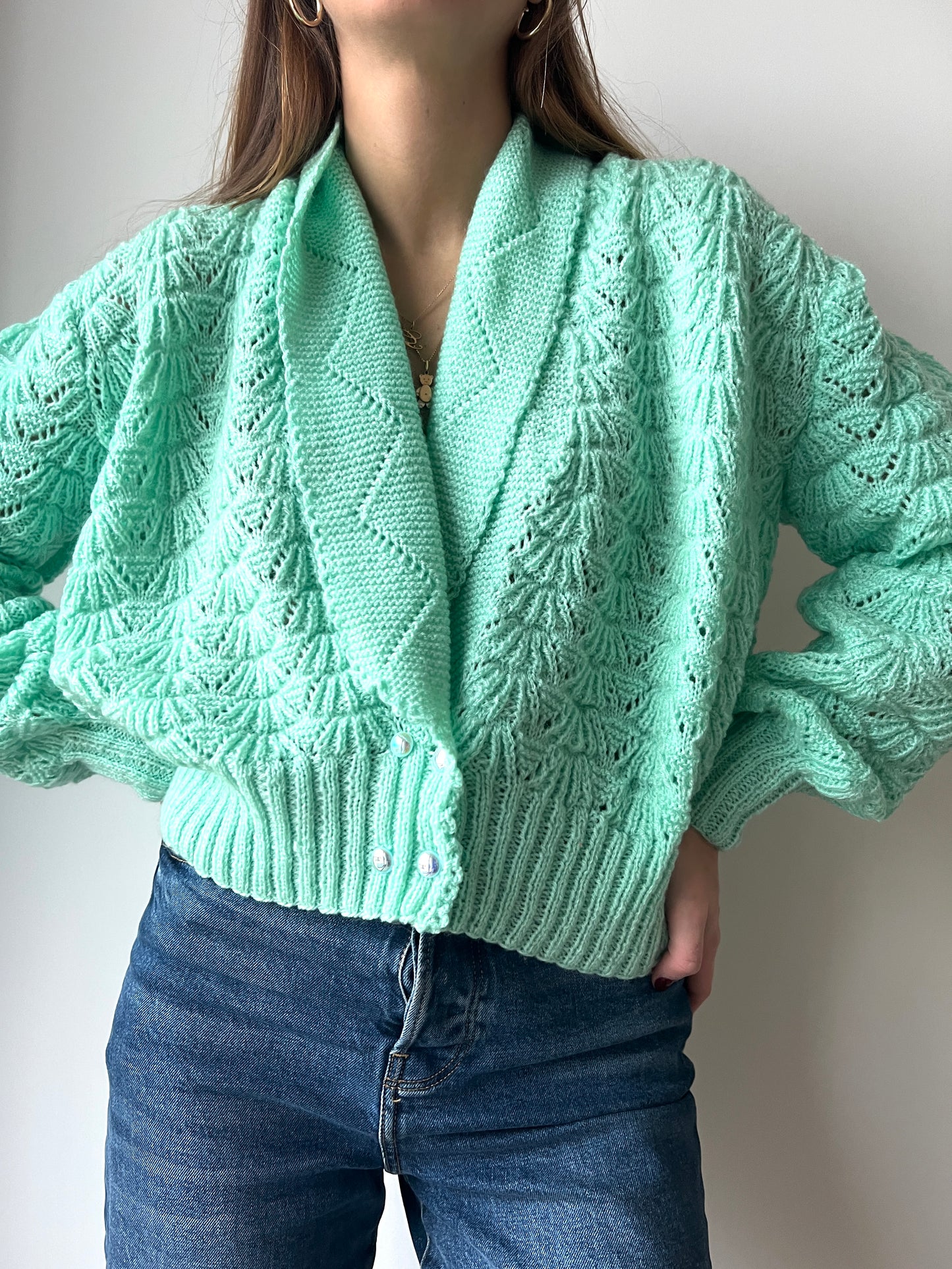 CARDIGAN VERDE ACQUA