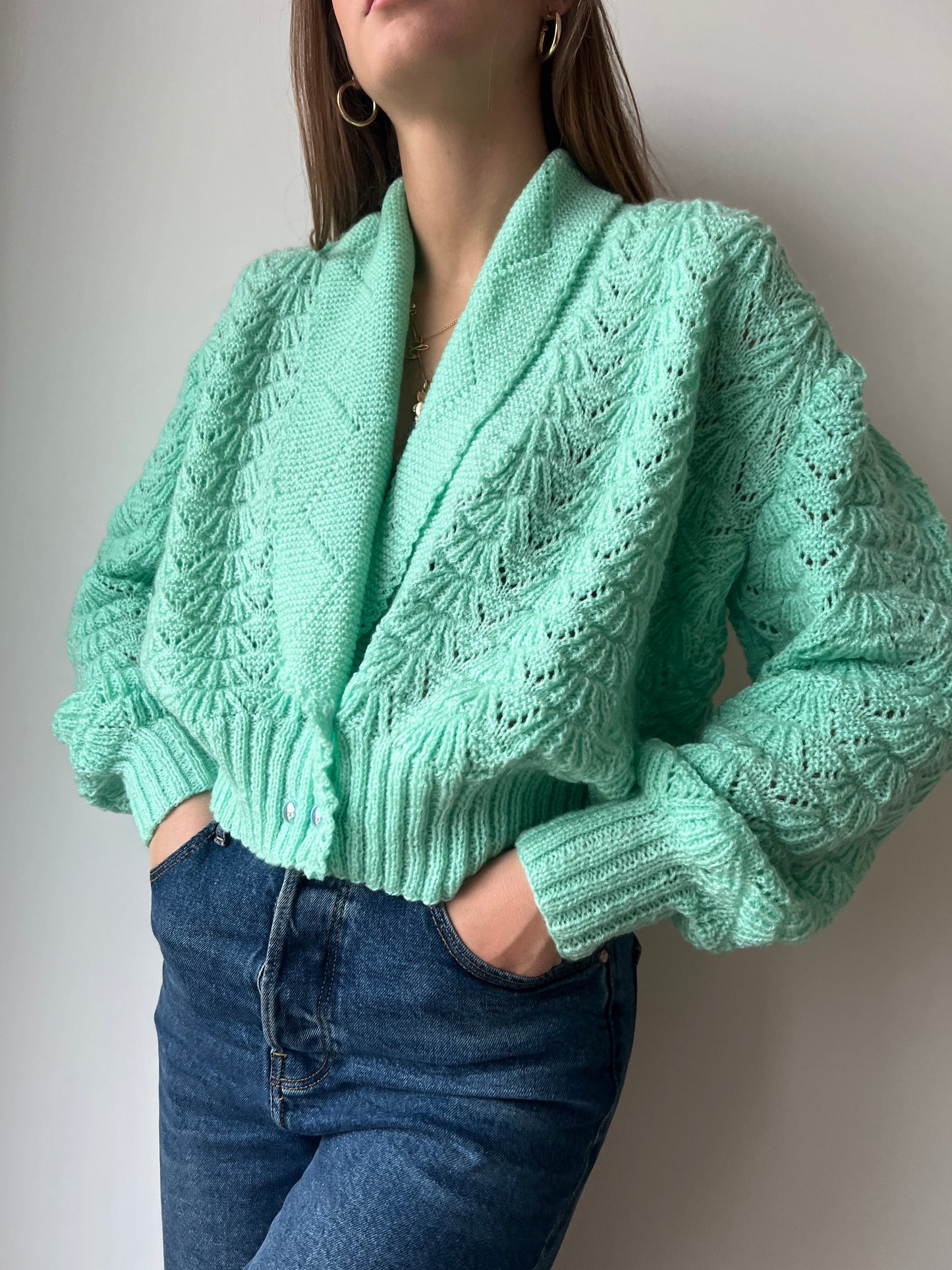 CARDIGAN VERDE ACQUA