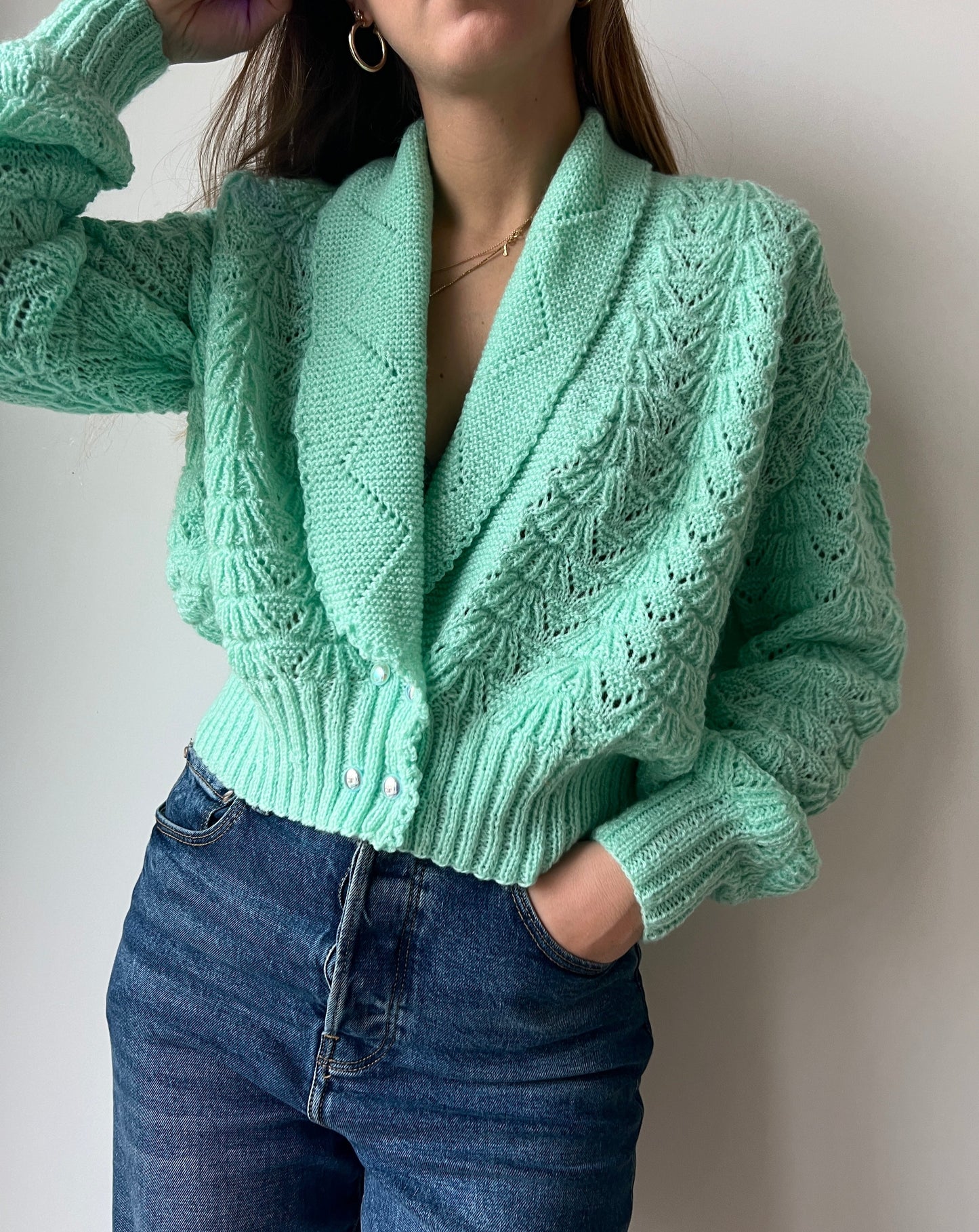 CARDIGAN VERDE ACQUA