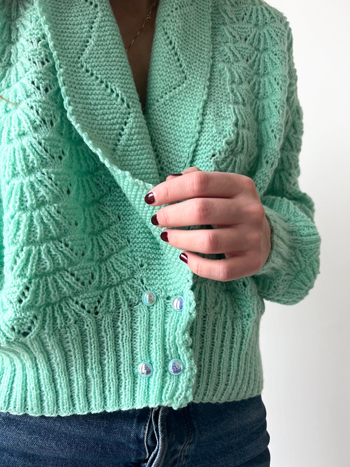 CARDIGAN VERDE ACQUA