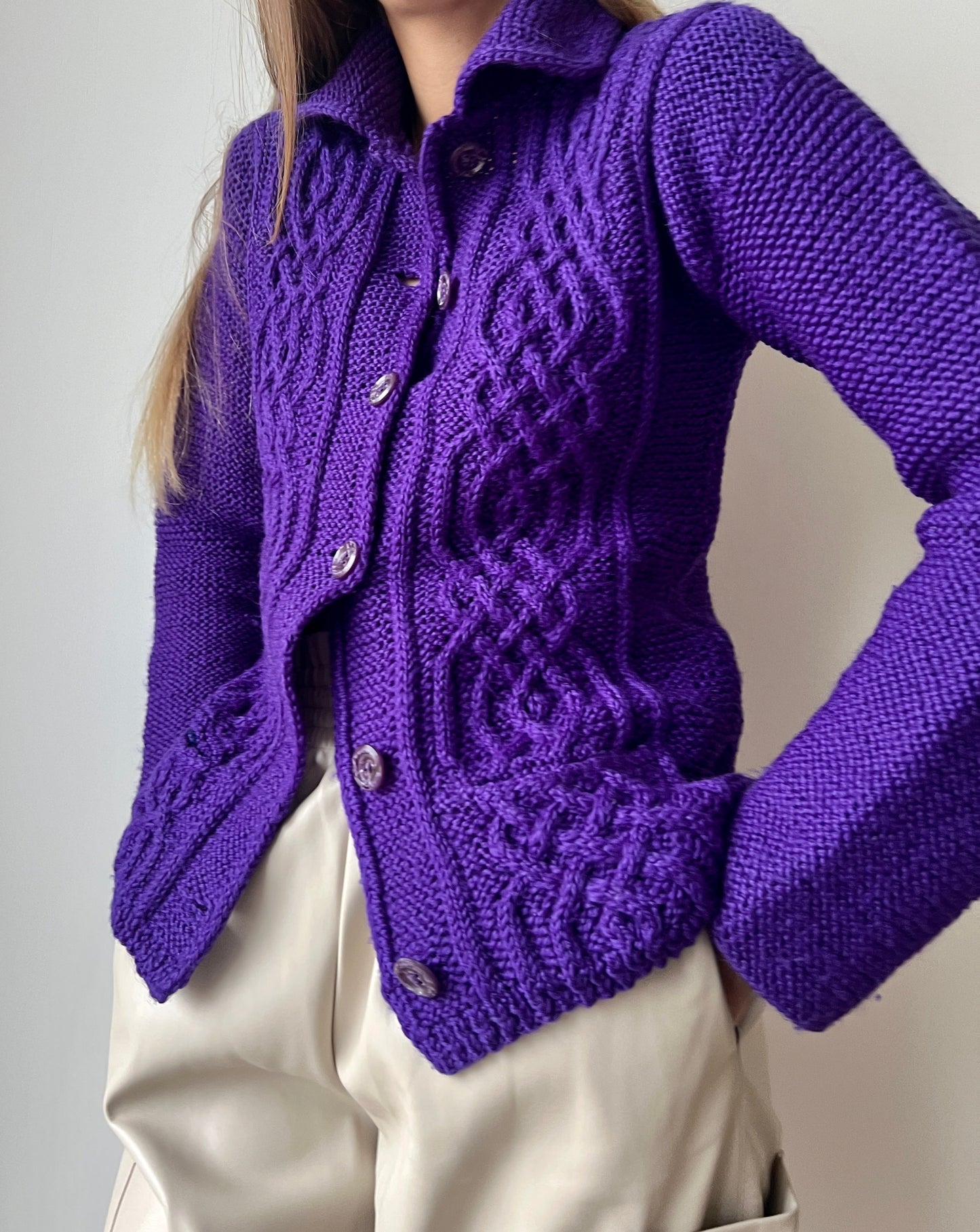 CARDIGAN VIOLA HANDMADE