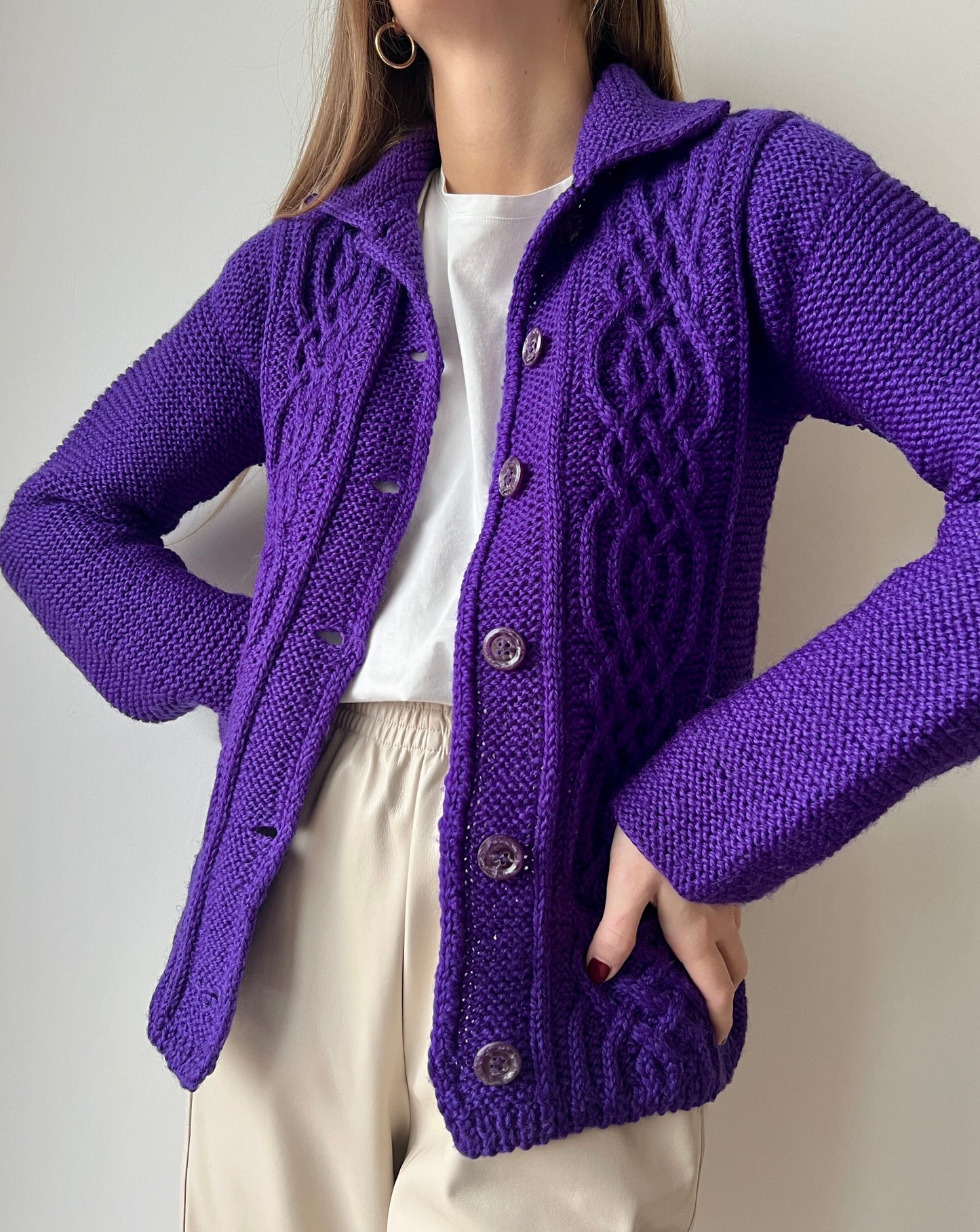 CARDIGAN VIOLA HANDMADE