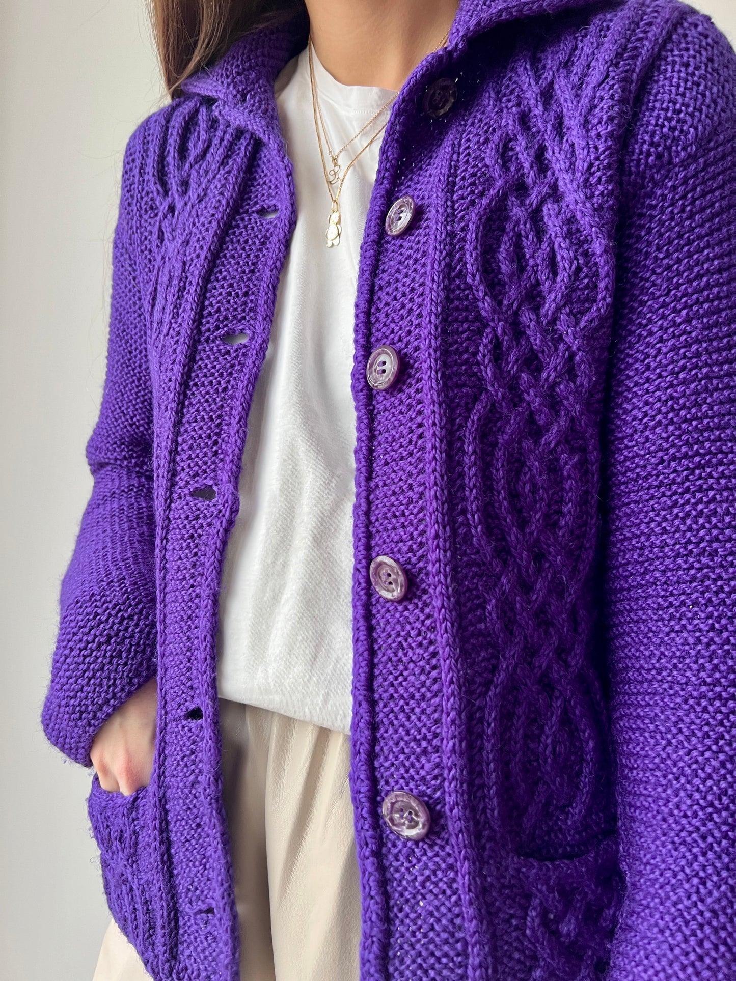 CARDIGAN VIOLA HANDMADE