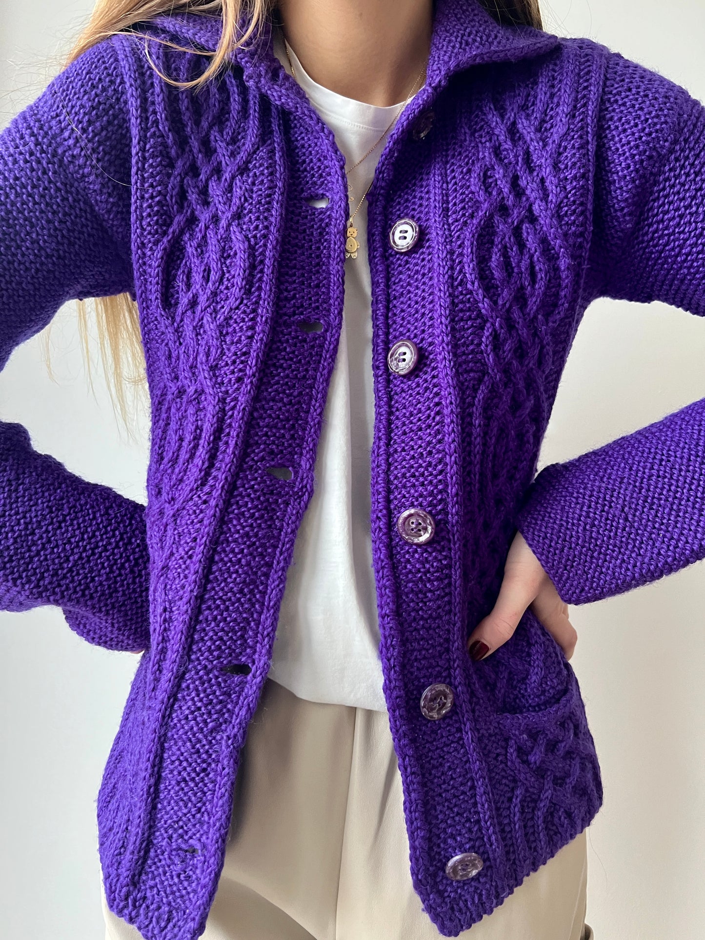 CARDIGAN VIOLA HANDMADE