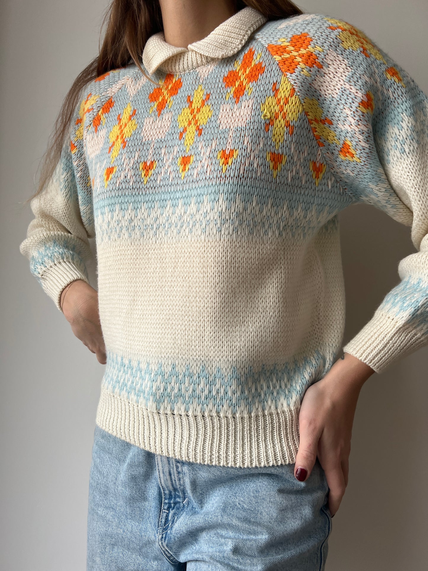 MAGLIONE FANTASIA CON COLLETTO