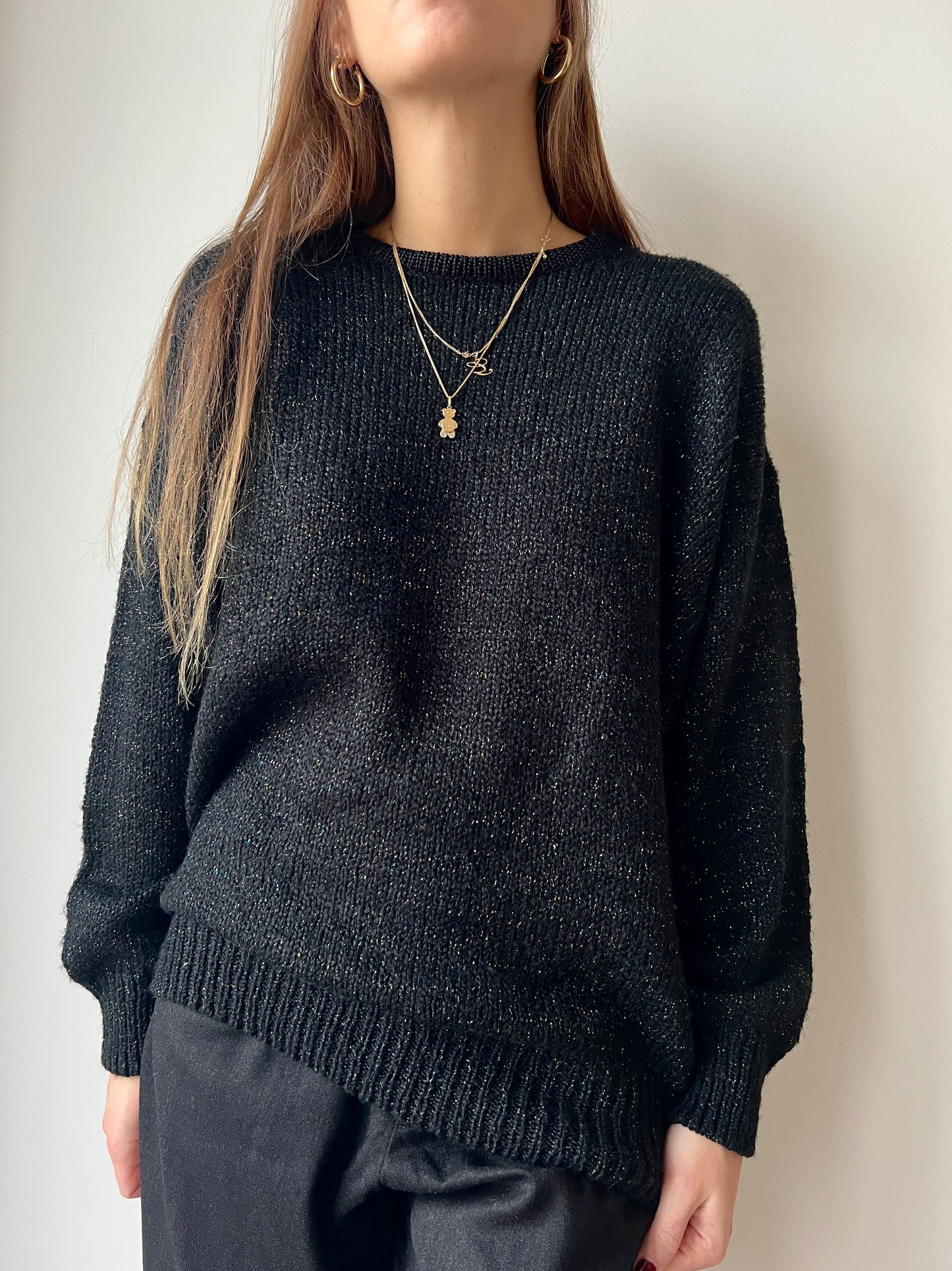 MAGLIONE NERO LAMÈ