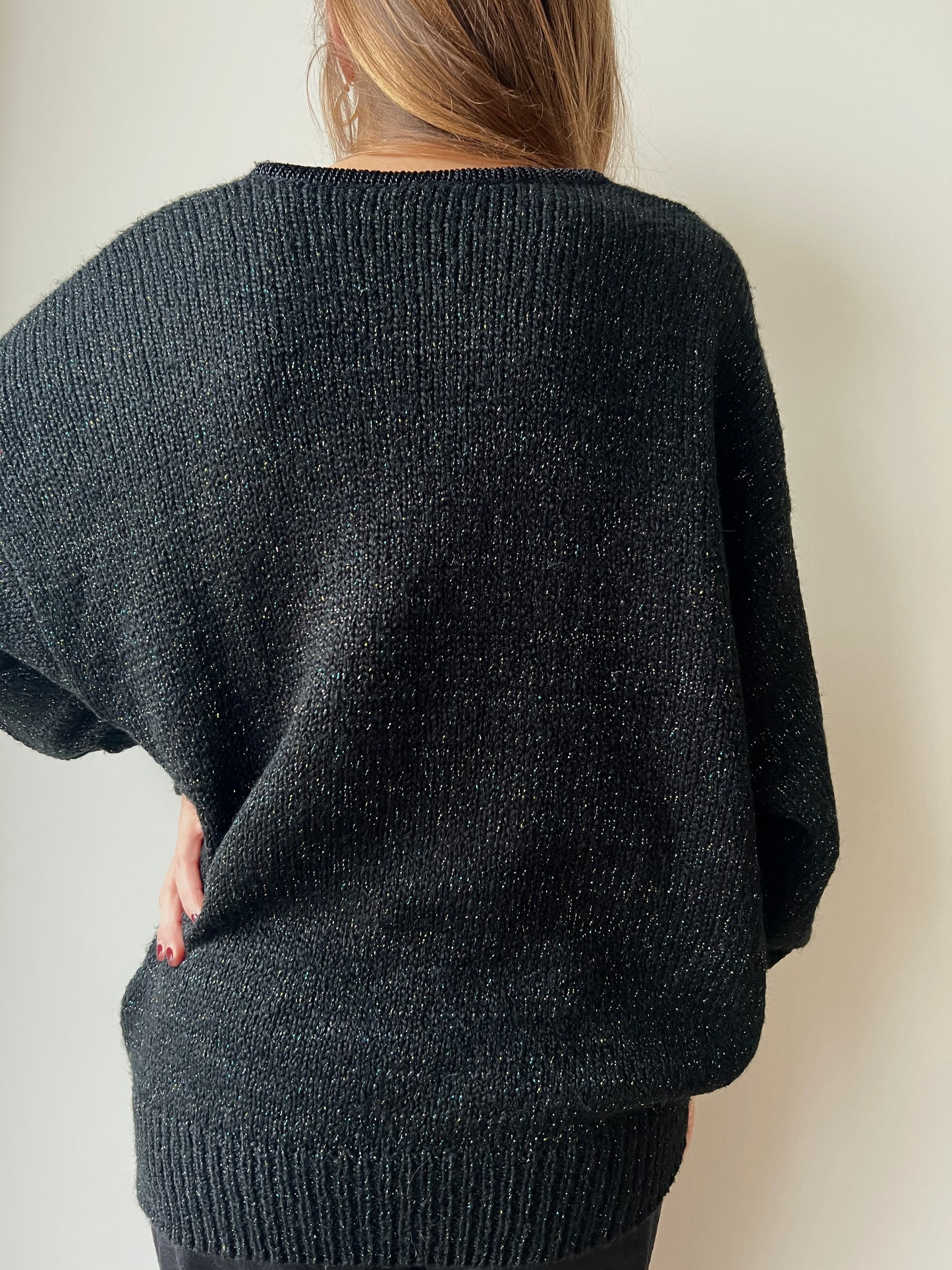 MAGLIONE NERO LAMÈ