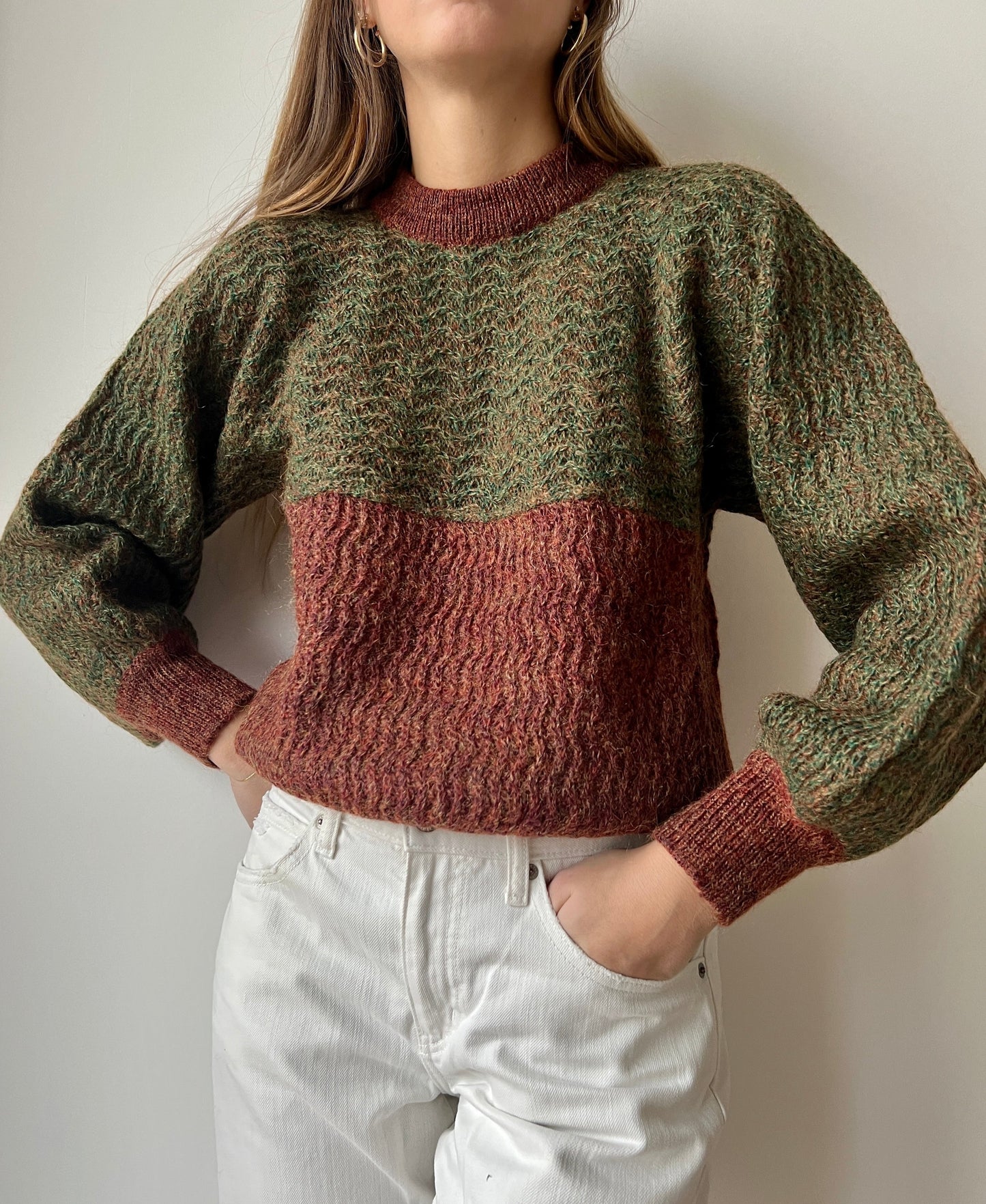 MAGLIONE VERDE E RUGGINE