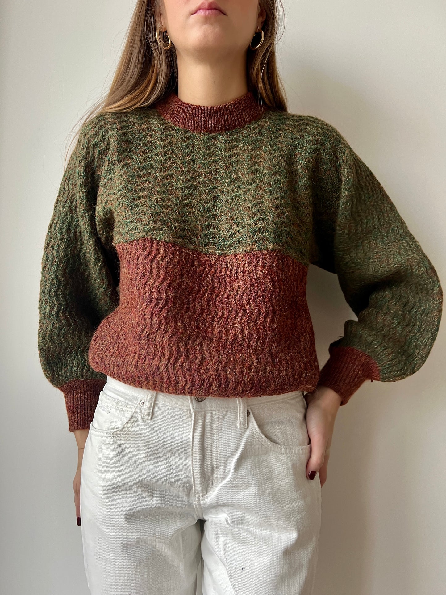 MAGLIONE VERDE E RUGGINE