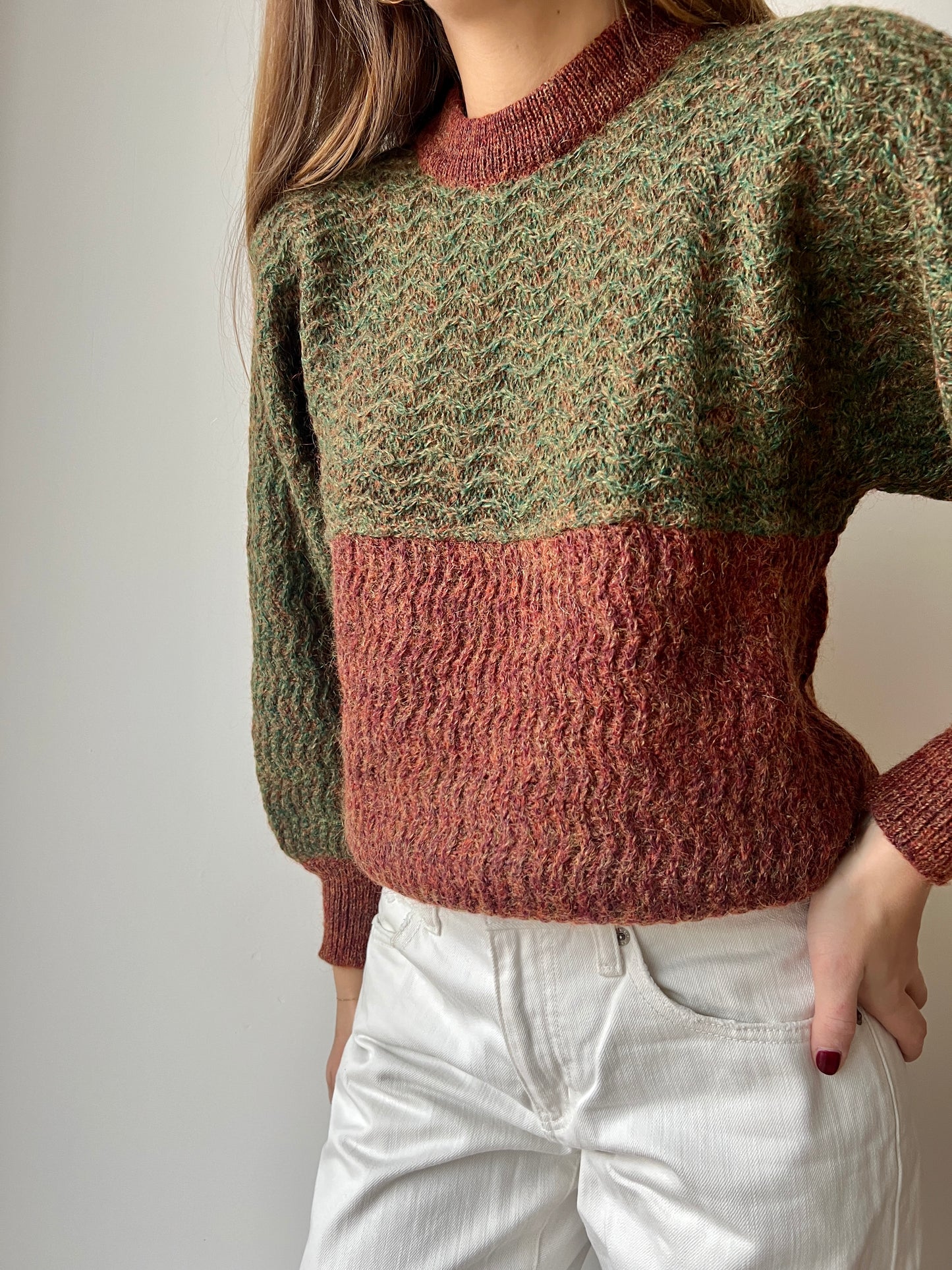 MAGLIONE VERDE E RUGGINE