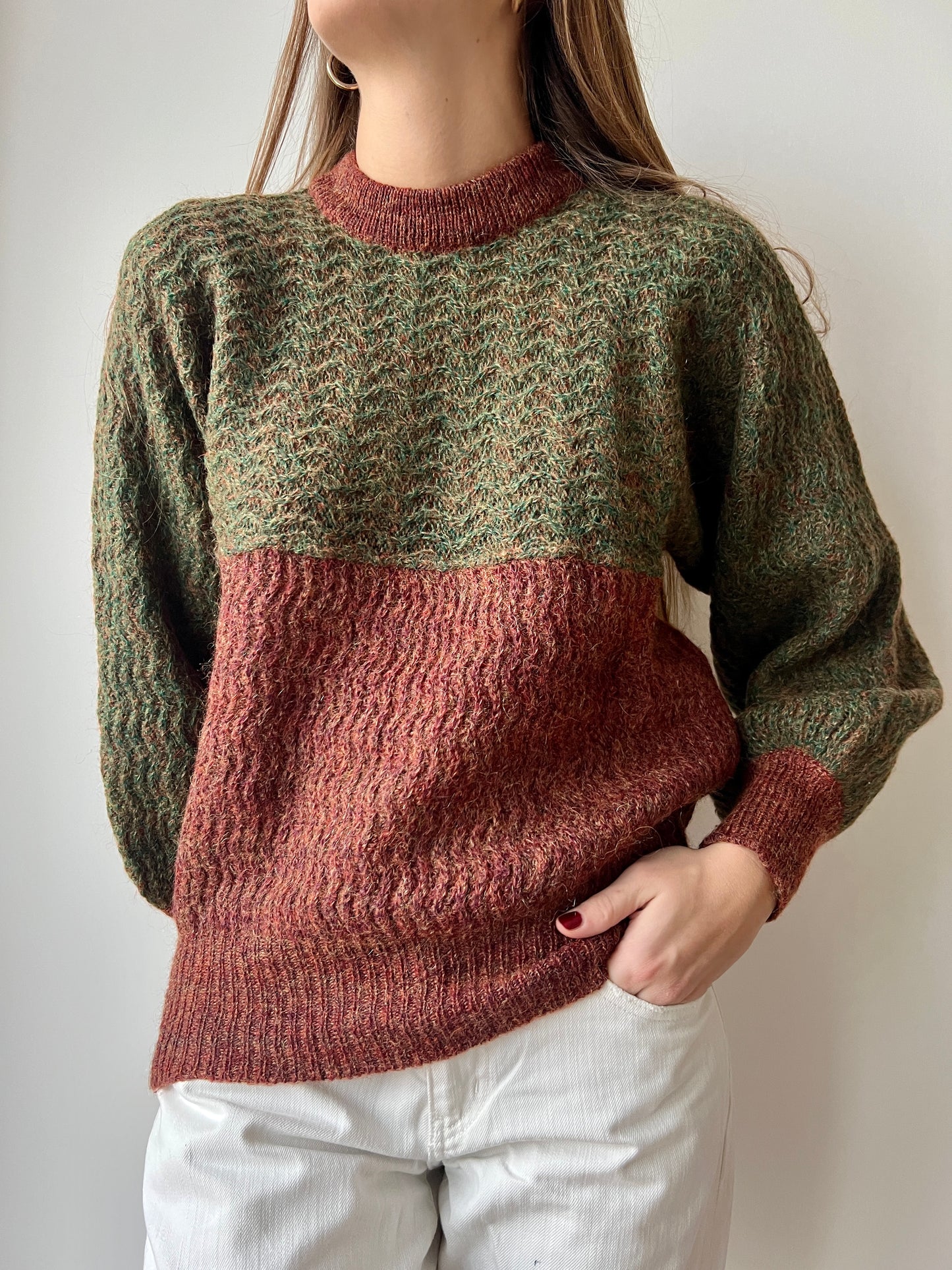MAGLIONE VERDE E RUGGINE