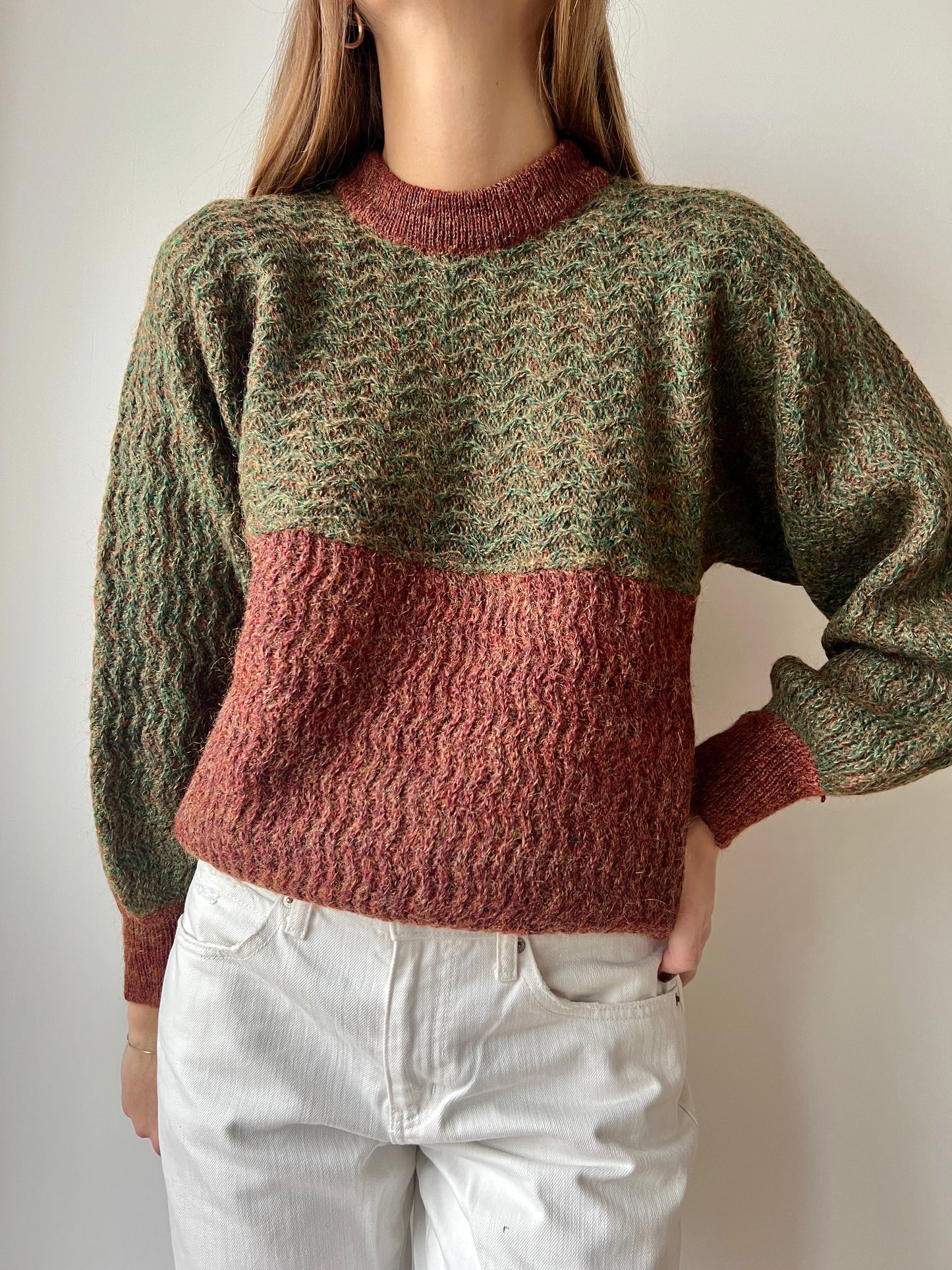 MAGLIONE VERDE E RUGGINE