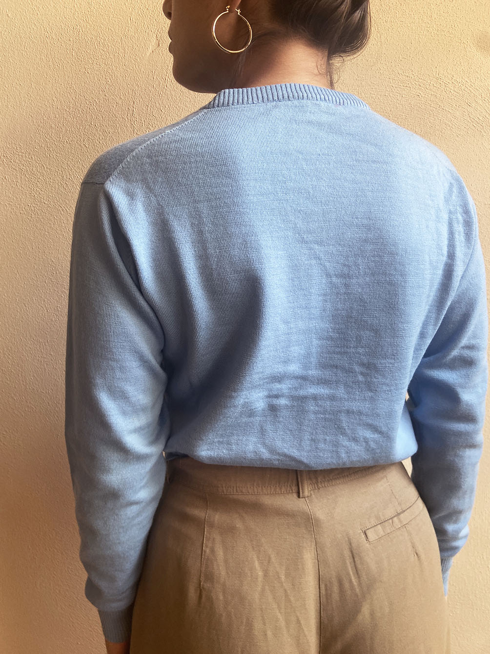 CARDIGAN GIROCOLLO BLUE SKY